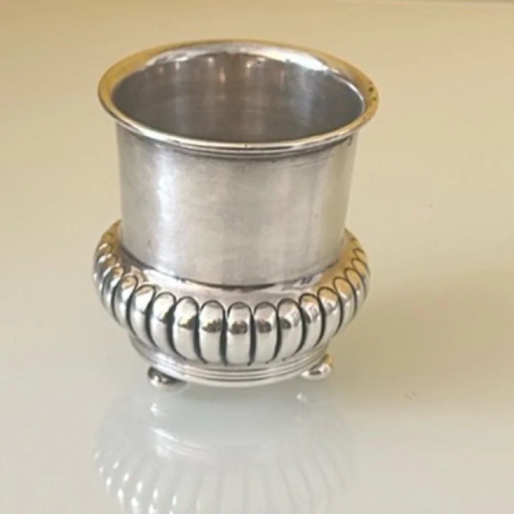 Vintage  Sheffield England Silver Plate Beaker Drinking Cup Container